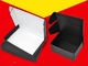 جعبه مقوایی سیاه سفارشی جعبه کاغذ راه راه سازگار با محیط زیست جعبه حمل و نقل