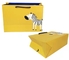 کیسه کاغذی پوشاک زرد FSC ISO9001 کیسه کاغذی تخته دوبلکس چاپ زبرا